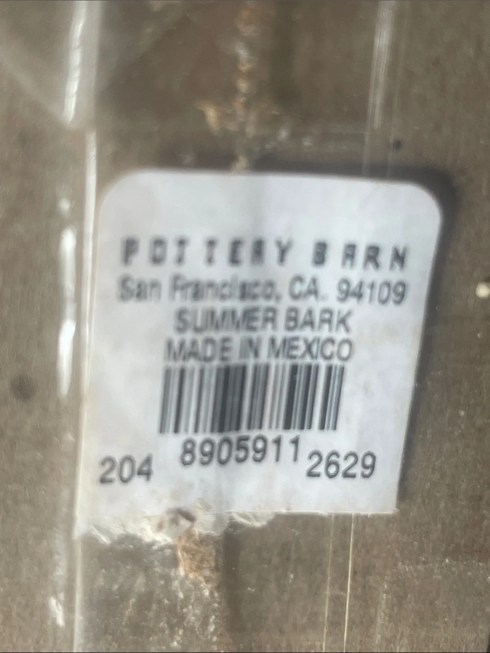 Pottery Barn Summer Bark ecorce